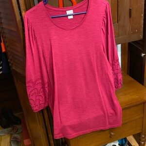 Chico’s 3/4 Sleeve Tunic Eyelet Sleeves